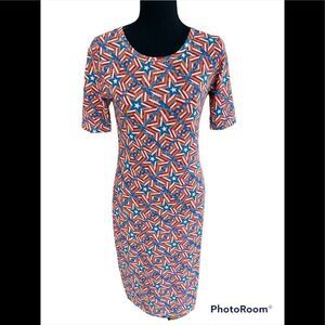 Lularoe Julia patterned sheath dress, size XS.